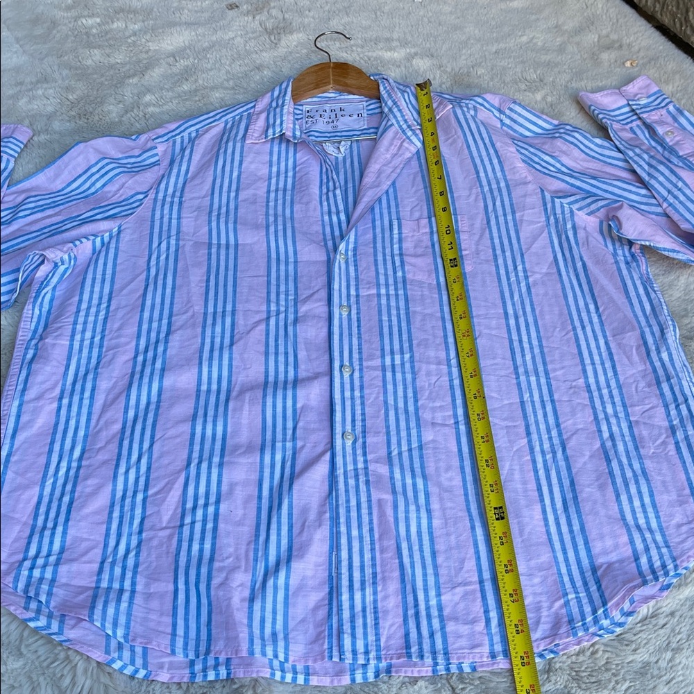 Frank & Eileen "Eileen" Button Up in Pink and Blue Striped Shirt XL - Picture 8 of 11